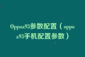 Oppoa93参数配置（oppoa93手机配置参数）