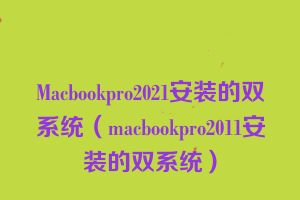 Macbookpro2021安装的双系统（macbookpro2011安装的双系统）
