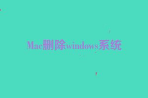 Mac删除windows系统