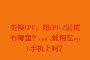 更换CPU，用CPU-Z测试看哪里？cpu z能用在wp8手机上吗？