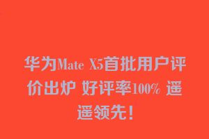 华为Mate X5首批用户评价出炉 好评率100% 遥遥领先！