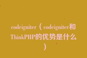 codeigniter（codeigniter和ThinkPHP的优势是什么）
